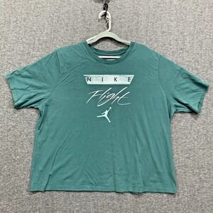 Nike Air Jordan Tee Shirt Mens 3XL Flight Jumpman Logo Teal Green Short Sleeve